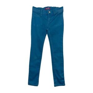 Old Navy Kids Sz 8 Blue Jeans Rockstar Jeggings Adjustable Waist Stretch Teal